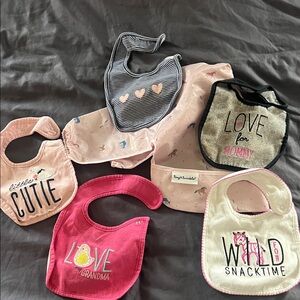 Baby girl bibs and long sleeve bib bundle